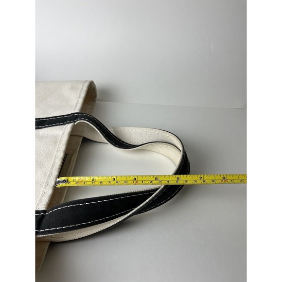 L.L. Bean Boat and Tote Canvas Medium Open Top Tote Bag White and Black Bailey - Picture 13 of 14